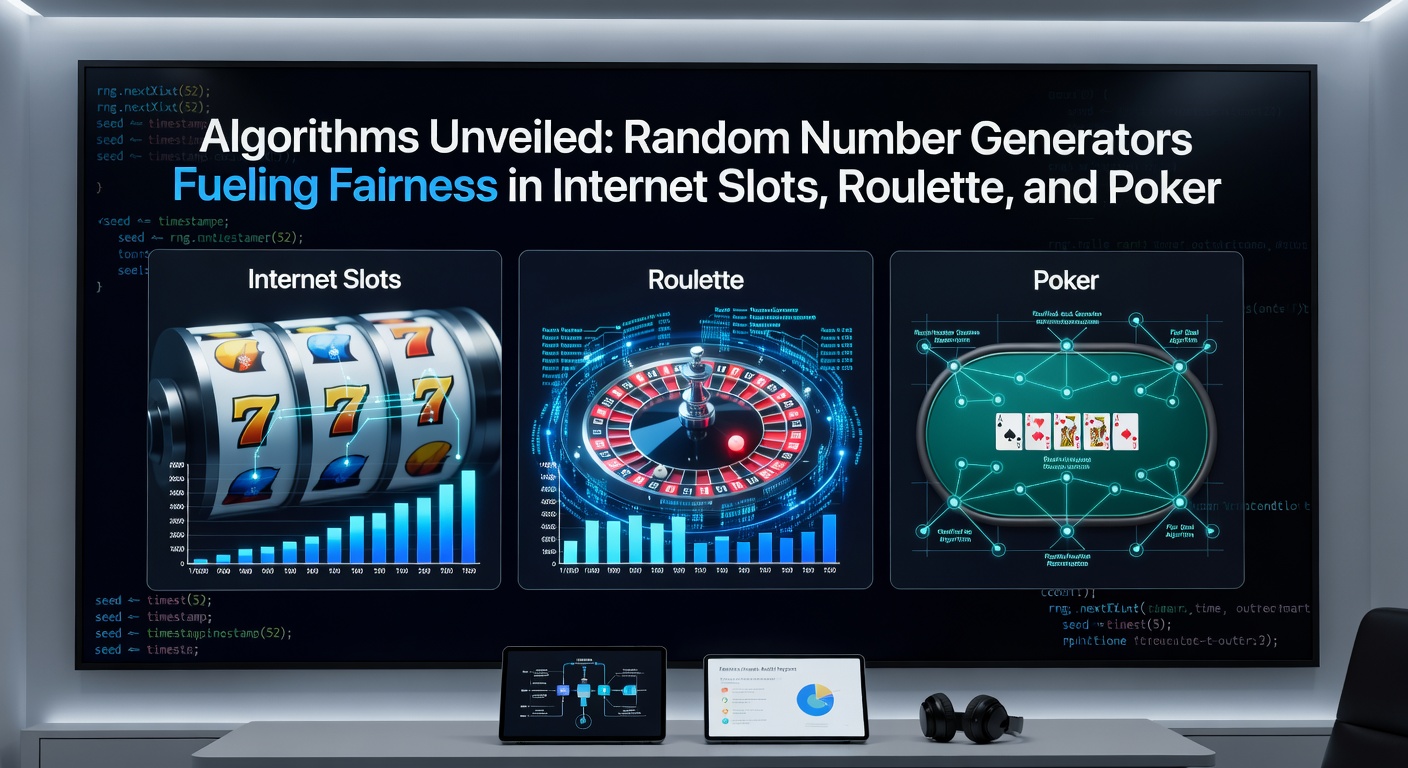 Close-up of roulette wheel simulation with overlaid RNG code snippets and probability charts illustrating fair outcomes