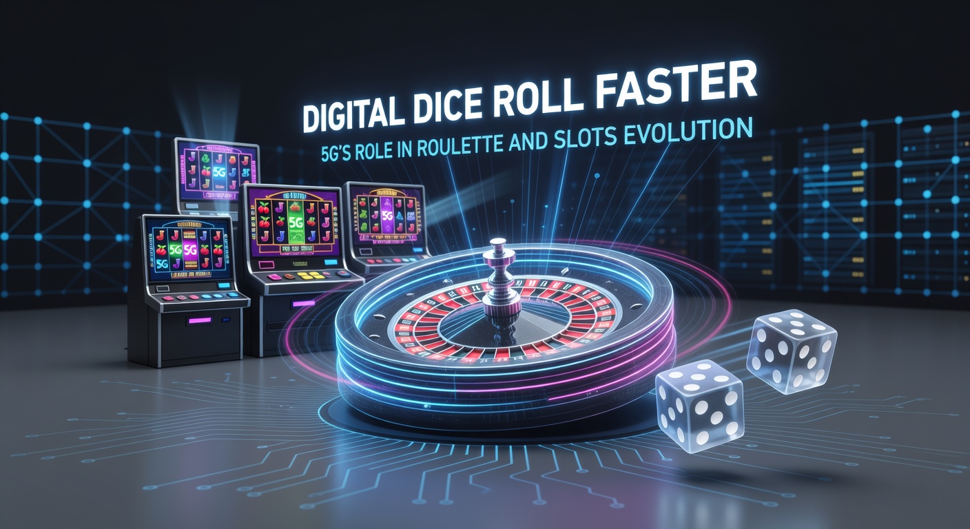 Dynamic visualization of a roulette wheel spinning at high speed on a 5G-connected mobile device, highlighting low-latency digital effects