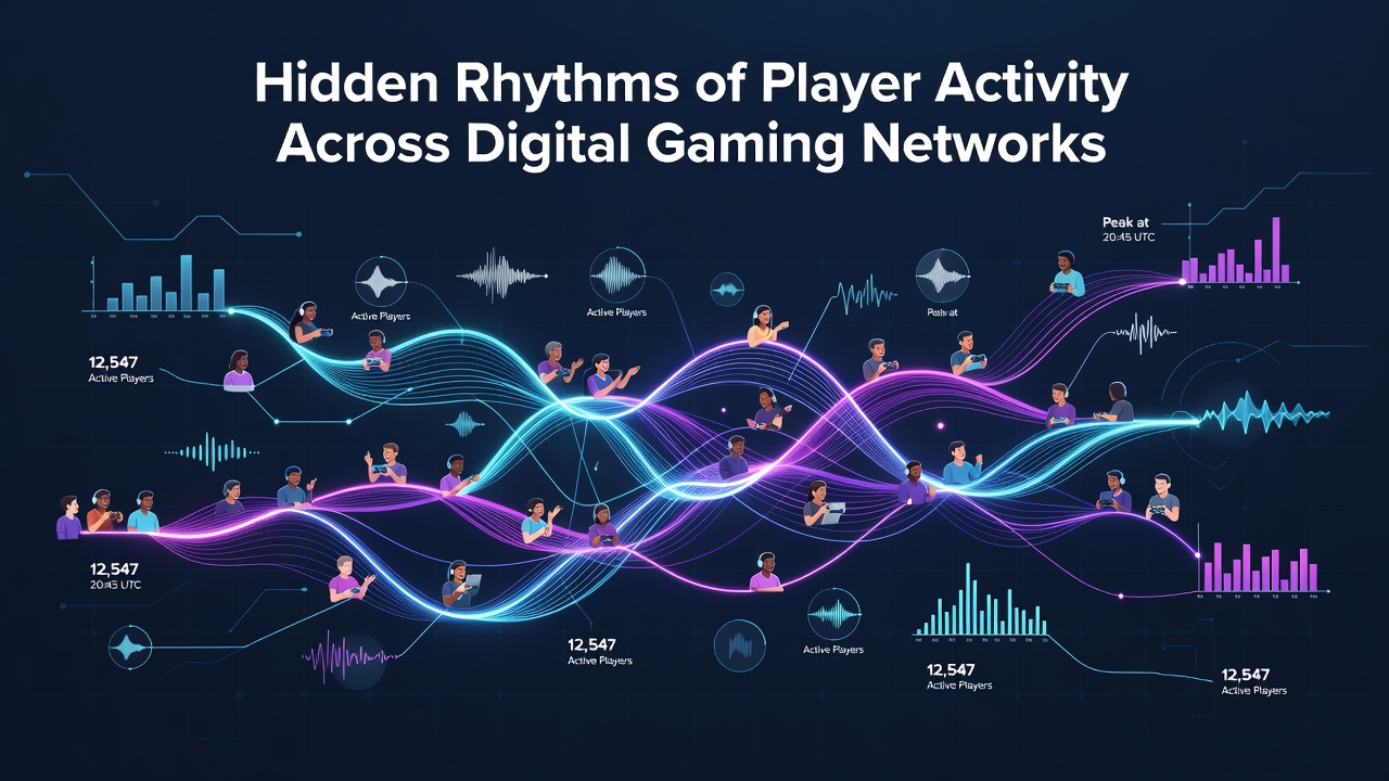 Visualization of player activity peaks across global gaming servers showing daily and weekly patterns