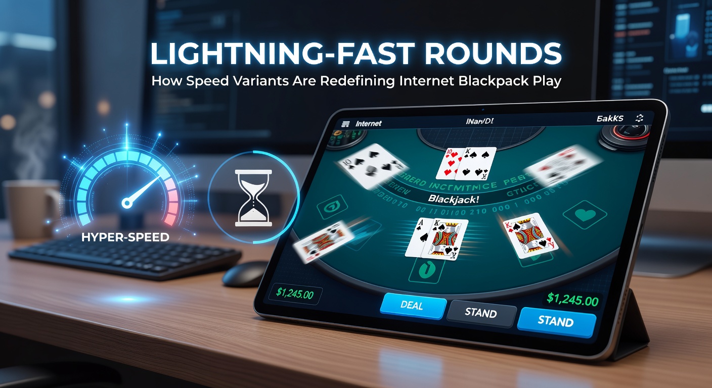 Dynamic digital blackjack table with speed indicators and rapid card animations highlighting fast-paced gameplay