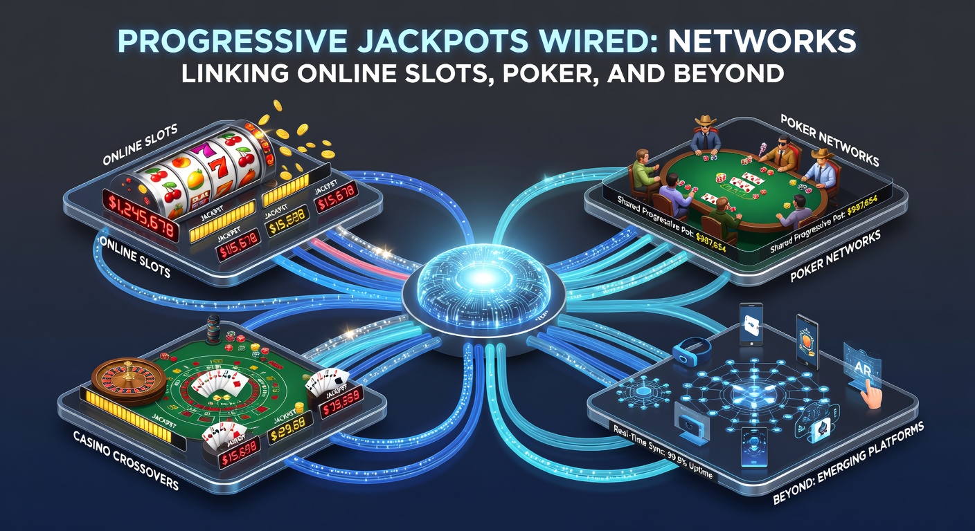 Screenshot of a progressive jackpot dashboard displaying real-time growth across slots, poker, and interconnected casino games